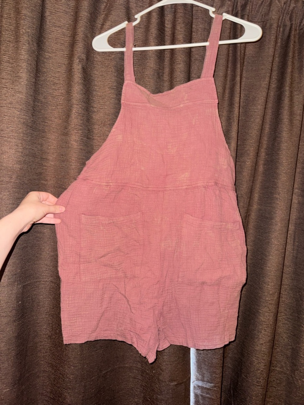 Pink Lily Faded Mauve Rose Gauze Romper